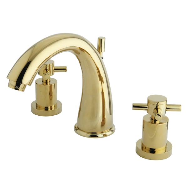 8" Widespread Bathroom Faucet, Polished Brass
